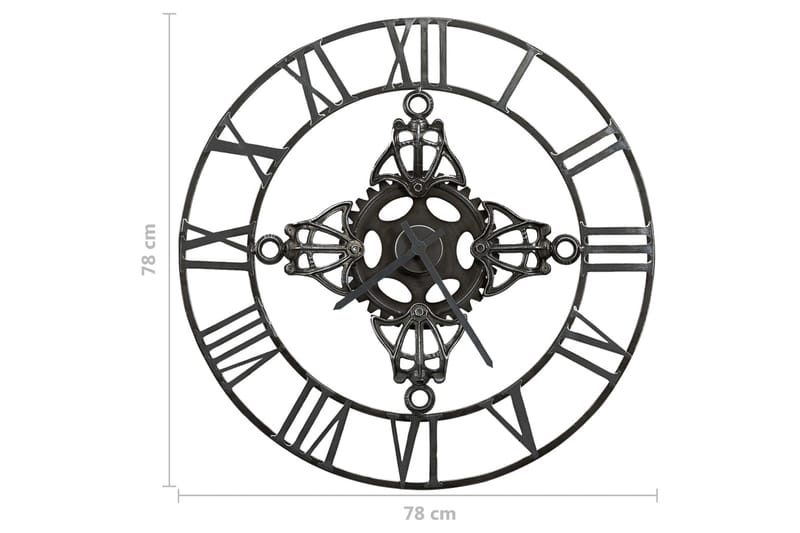 Väggklocka silver 78 cm metall - Silver - Inredning - Väggdekor - Väggklocka & väggur