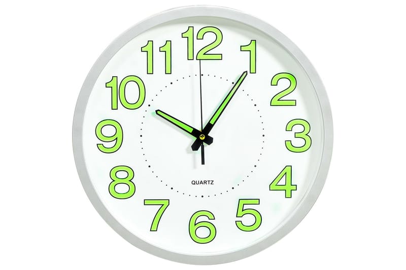 Väggklocka upplyst vit 30 cm - Vit - Inredning - Väggdekor - Väggklocka & väggur