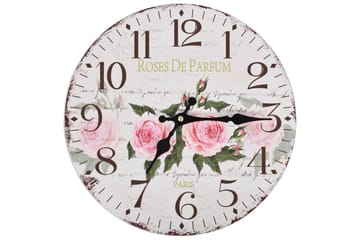 Väggklocka vintage blomma 30 cm