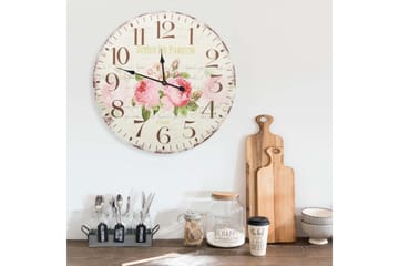 Väggklocka vintage blomma 60 cm