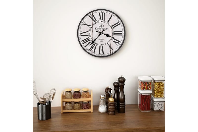 Väggklocka vintage London 30 cm - Vit - Inredning - Väggdekor - Väggklocka & väggur