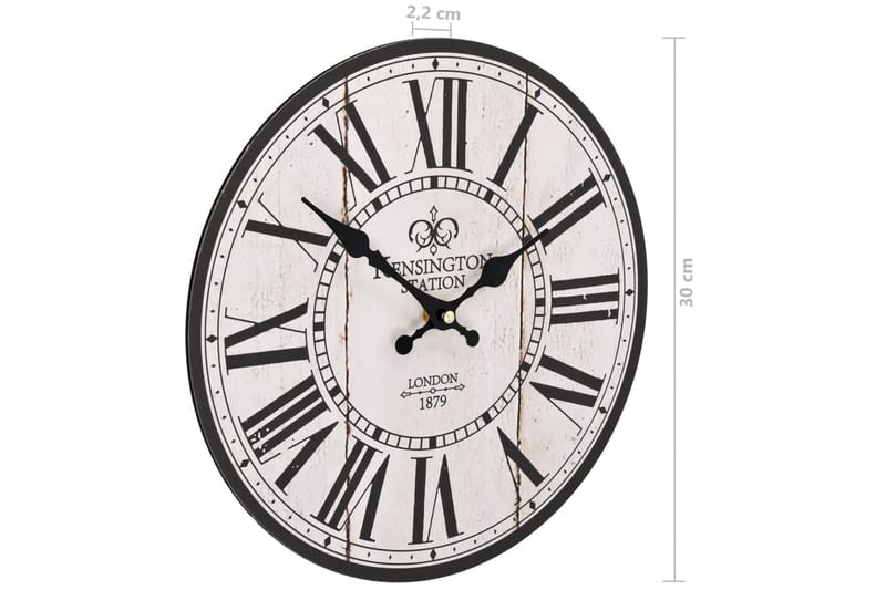Väggklocka vintage London 30 cm - Vit - Inredning - Väggdekor - Väggklocka & väggur