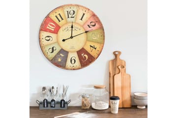 Vintage väggklocka färgglad 60 cm