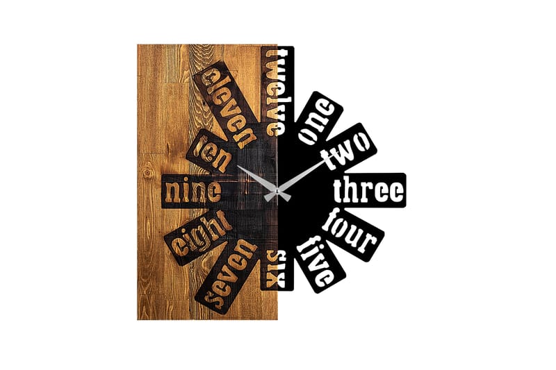 Wooden Clock 40 - Svart/Ljus Valnöt - Inredning - Väggdekor - Väggklocka & väggur