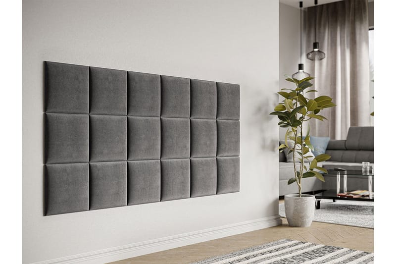 Lornel Stoppad Väggpanel 30x30 cm - Gr å - Inredning - Väggdekor