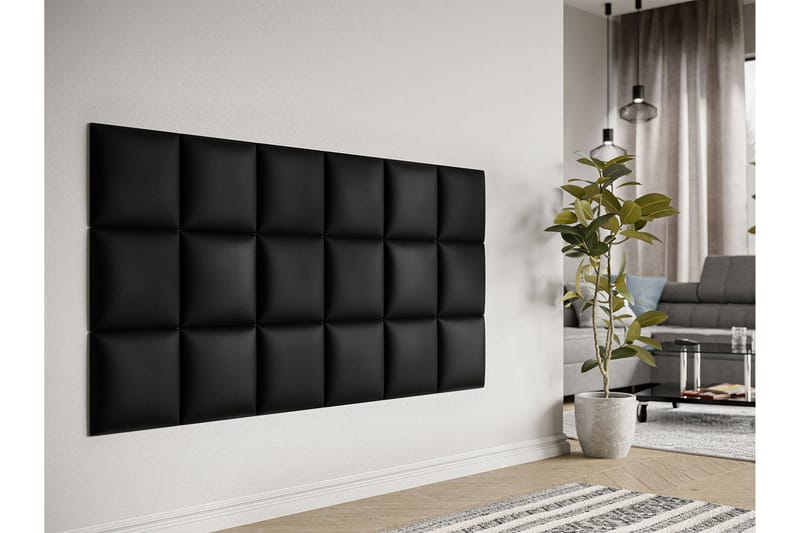 Lornel Stoppad Väggpanel 30x30 cm - Mörkgrå - Inredning - Väggdekor