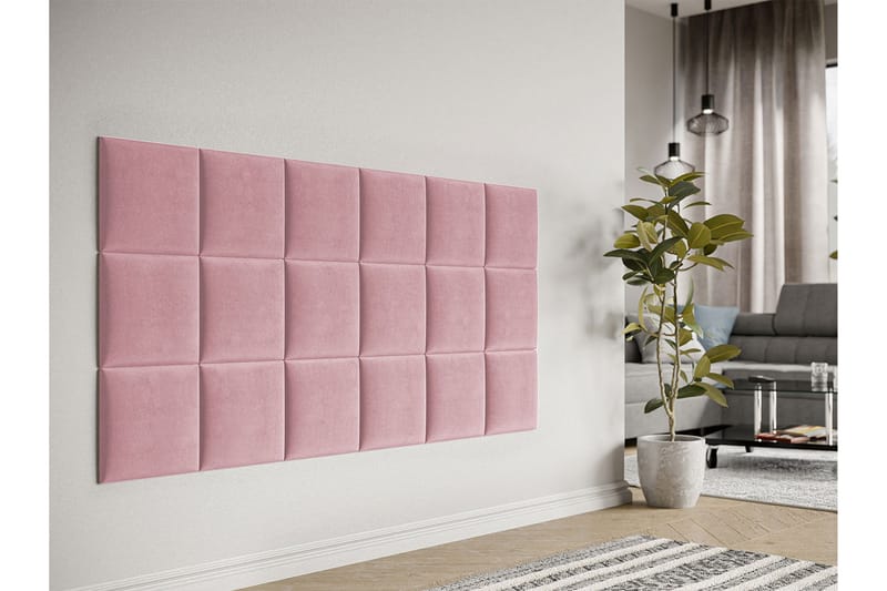 Lornel Stoppad Väggpanel 30x30 cm - Rosa - Inredning - Väggdekor