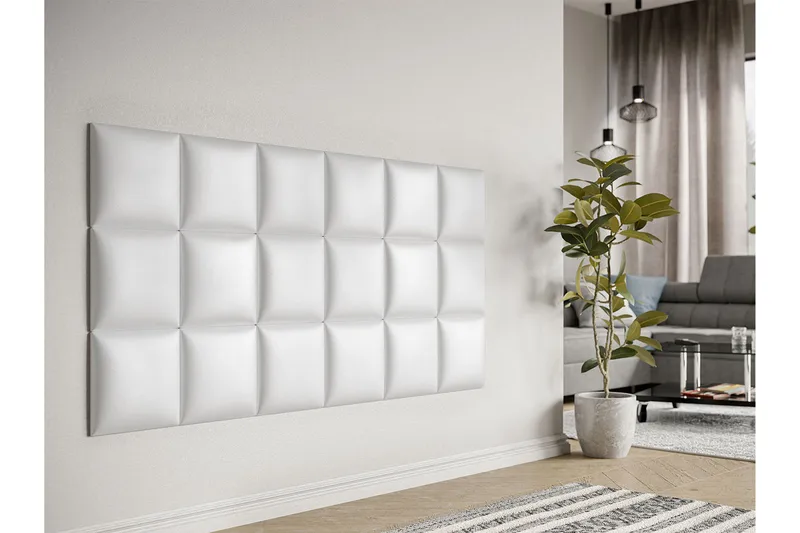 Lornel Stoppad Väggpanel 30x30 cm - Vit - Inredning - Väggdekor