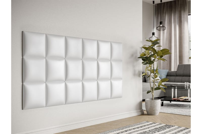 Lornel Stoppad Väggpanel 30x30 cm - Vit - Inredning - Väggdekor