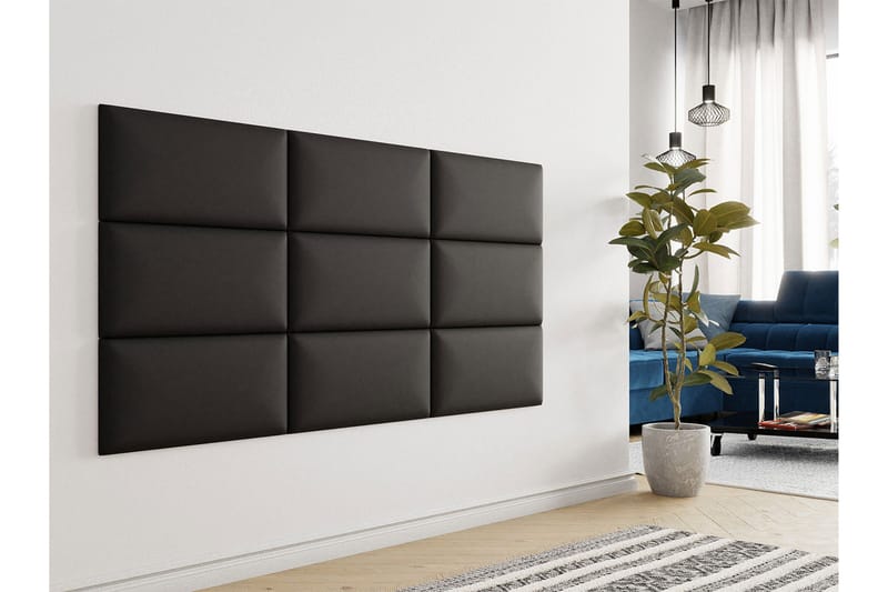 Lornel Stoppad Väggpanel 60x30 cm - Mörkgrå - Väggskivor - Väggdekor