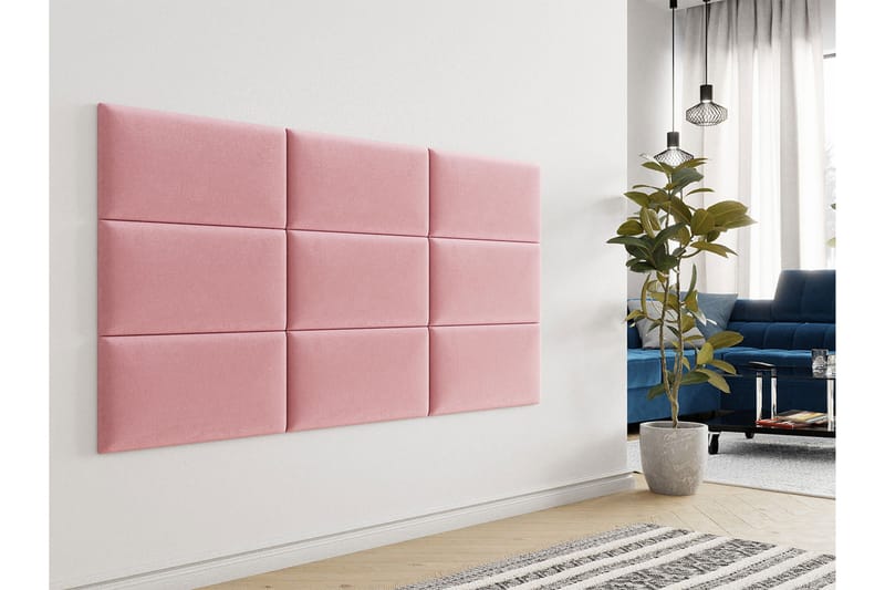 Lornel Stoppad Väggpanel 60x30 cm - Rosa - Väggskivor - Väggdekor