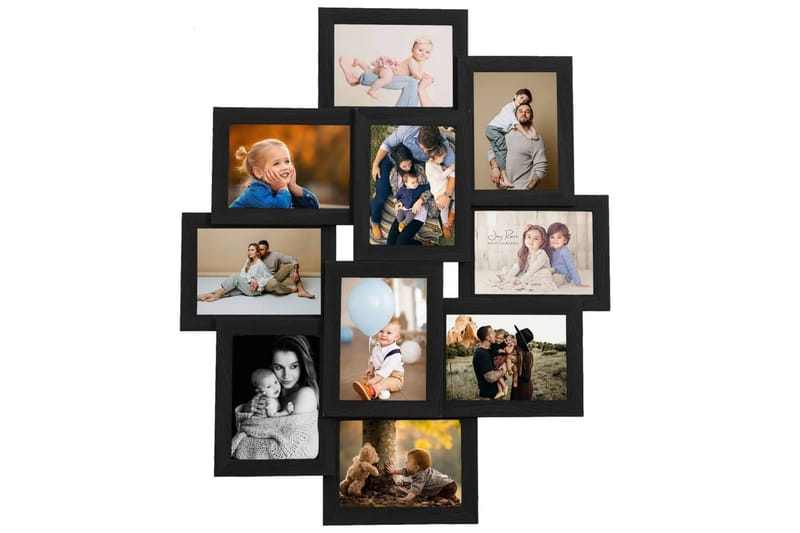 Fotoram för 10x(13x18 cm) bilder svart MDF - Svart - Inredning - Väggdekor - Ramar