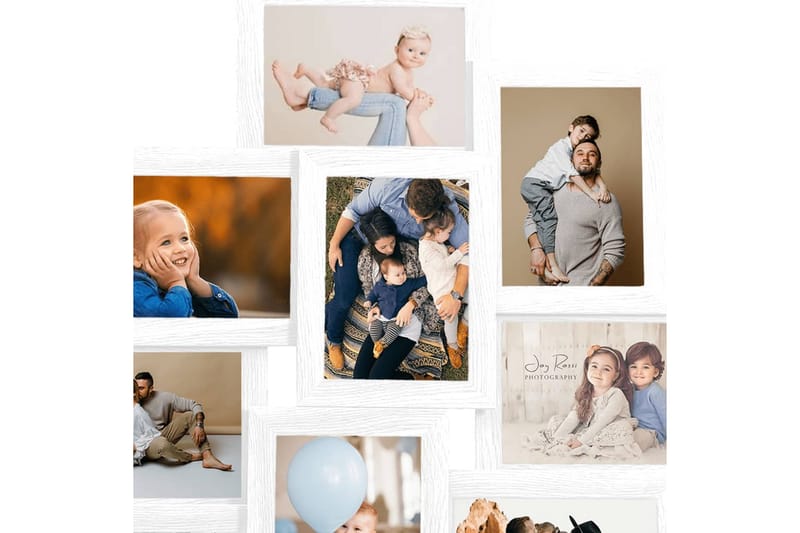 Fotoram för 10x(13x18 cm) bilder vit MDF - Vit - Inredning - Väggdekor - Ramar