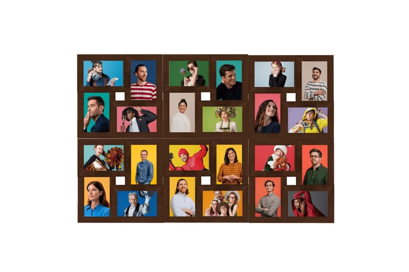 Fotoram för 24x(10x15 cm) bilder mörkbrun MDF - Mörkbrun - Inredning - Väggdekor - Ramar