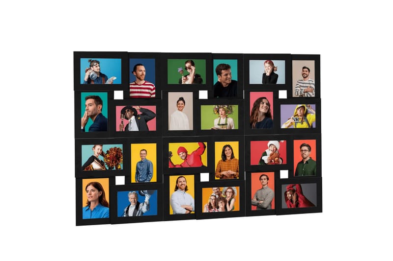 Fotoram för 24x(10x15 cm) bilder svart MDF - Svart - Inredning - Väggdekor - Ramar