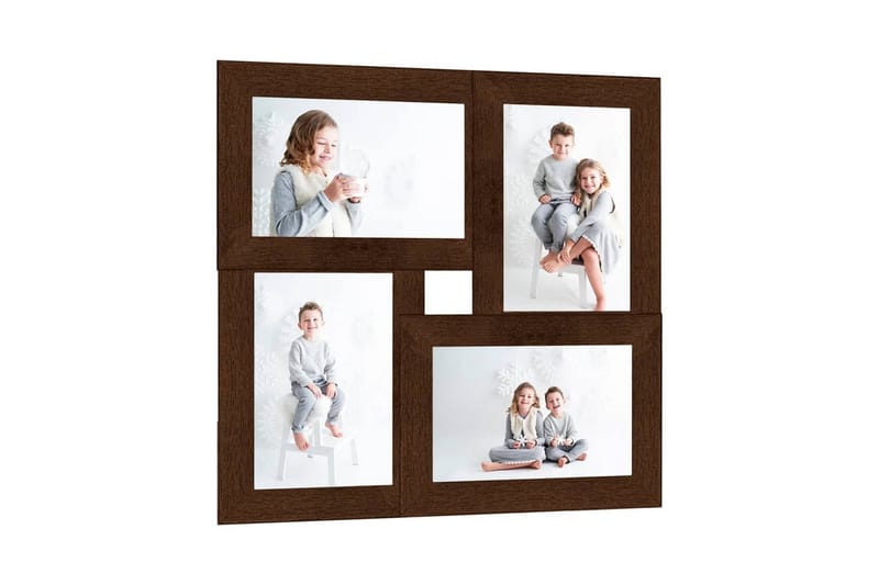 Fotoram för 4x(10x15 cm) bilder mörkbrun MDF - Mörkbrun - Inredning - Väggdekor - Ramar