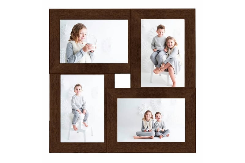 Fotoram för 4x(10x15 cm) bilder mörkbrun MDF - Mörkbrun - Inredning - Väggdekor - Ramar