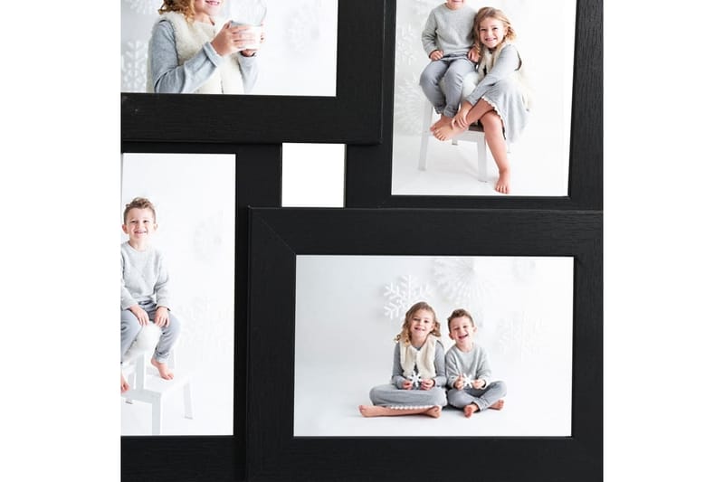 Fotoram för 4x(10x15 cm) bilder svart MDF - Svart - Inredning - Väggdekor - Ramar