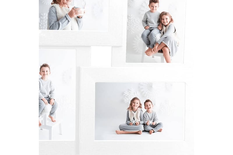 Fotoram för 4x(10x15 cm) bilder vit MDF - Vit - Inredning - Väggdekor - Ramar