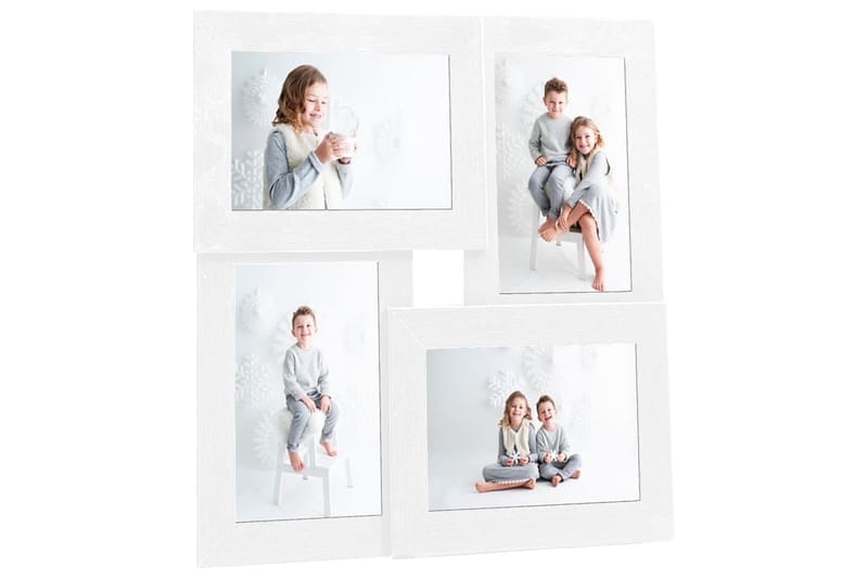 Fotoram för 4x(10x15 cm) bilder vit MDF - Vit - Inredning - Väggdekor - Ramar