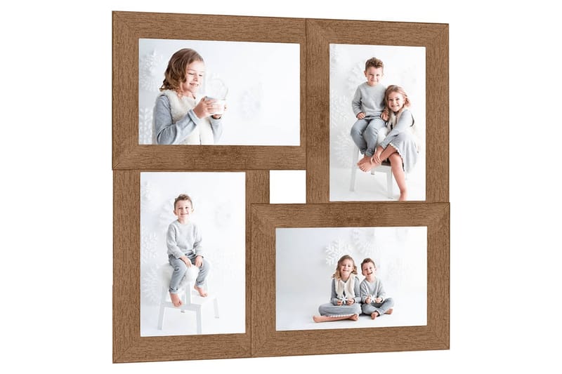 Fotoram för 4x(13x18 cm) bilder ljusbrun MDF - Ljusbrun - Inredning - Väggdekor - Ramar