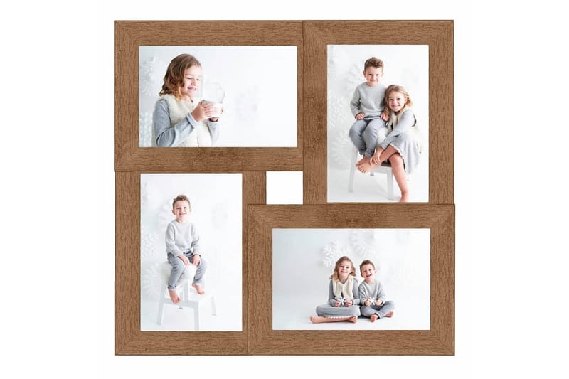 Fotoram för 4x(13x18 cm) bilder ljusbrun MDF - Ljusbrun - Inredning - Väggdekor - Ramar