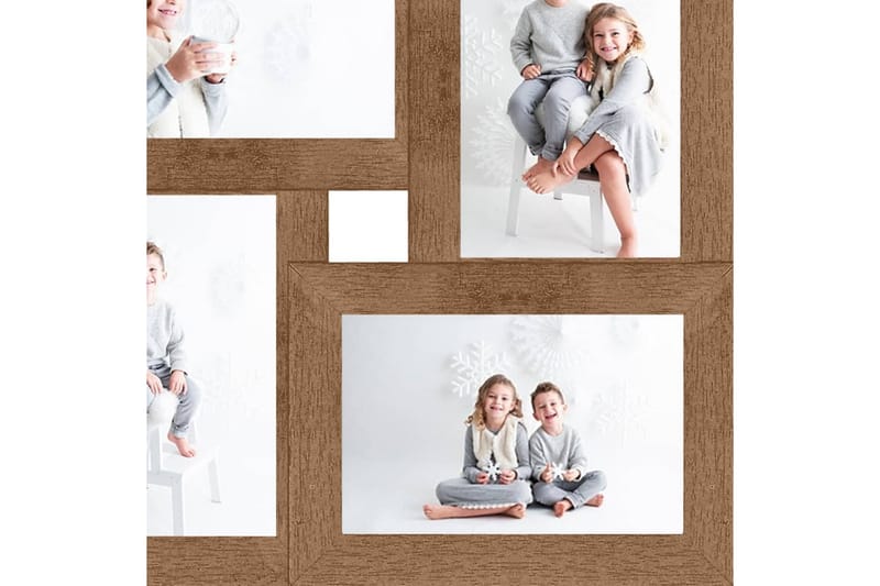 Fotoram för 4x(13x18 cm) bilder ljusbrun MDF - Ljusbrun - Inredning - Väggdekor - Ramar
