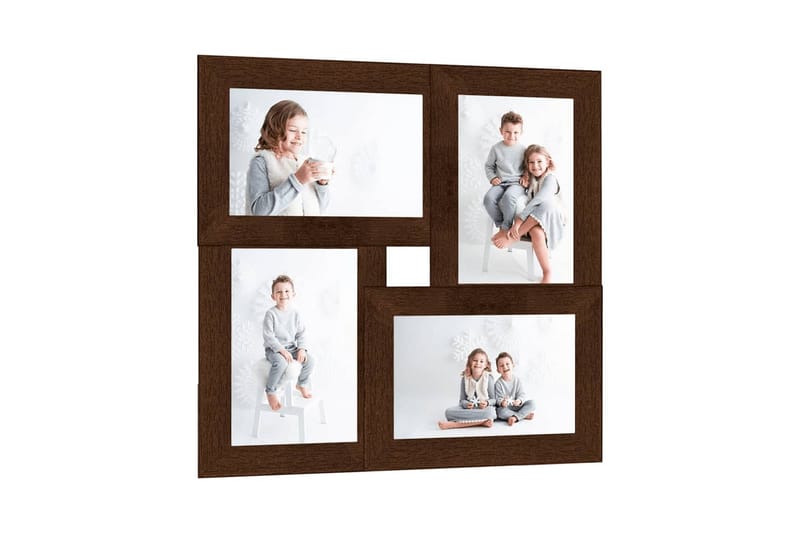 Fotoram för 4x(13x18 cm) bilder mörkbrun MDF - Mörkbrun - Inredning - Väggdekor - Ramar