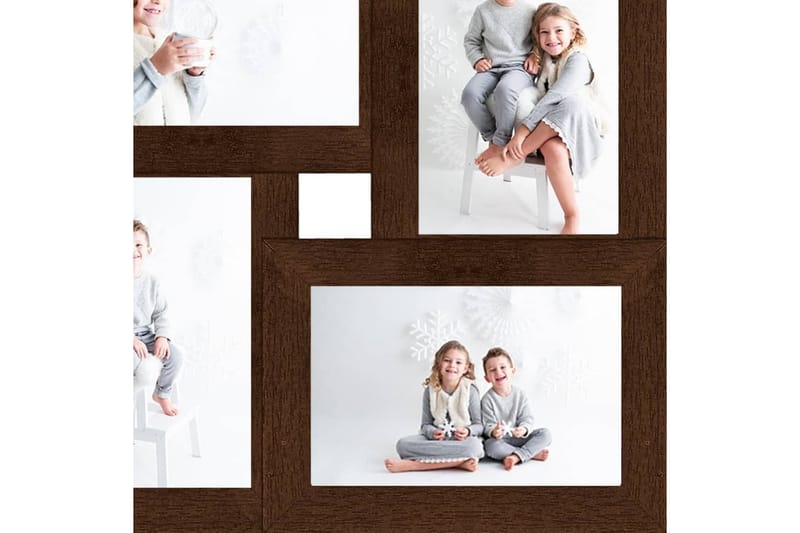 Fotoram för 4x(13x18 cm) bilder mörkbrun MDF - Mörkbrun - Inredning - Väggdekor - Ramar