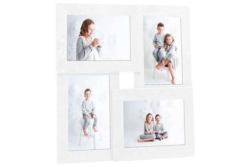 Fotoram för 4x(13x18 cm) bilder vit MDF - Vit - Inredning - Väggdekor - Ramar