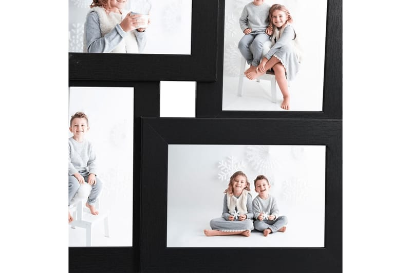 Fotoram för 4x(13x18 cm) bilder svart MDF - Svart - Inredning - Väggdekor - Ramar