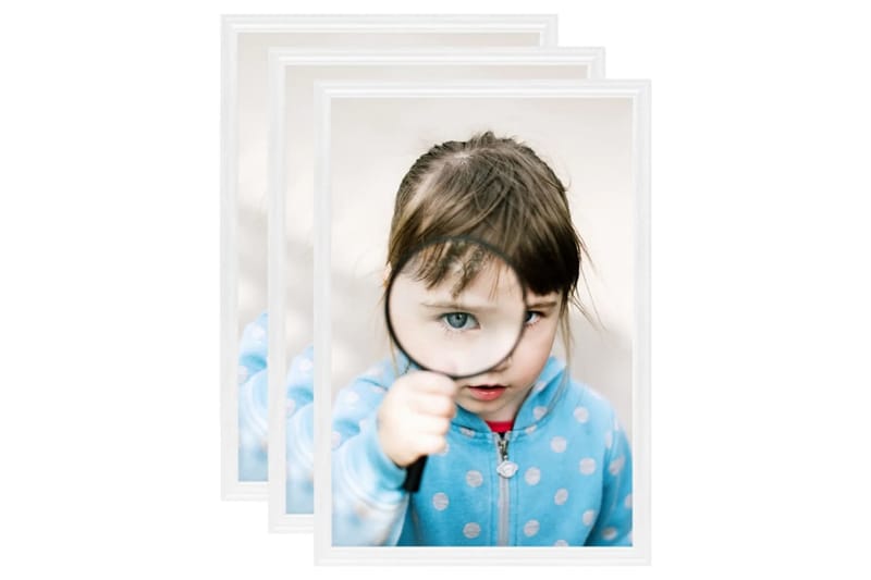 Fotoramar 3 st för vägg eller bord vit 15x21 cm MDF - Vit - Inredning - Väggdekor - Ramar