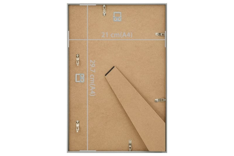 Fotoramar 3 st för vägg/bord silver 21x29,7 cm MDF - Silver - Inredning - Väggdekor - Ramar