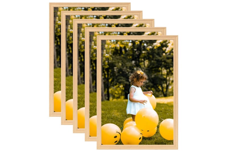 Fotoramar 5 st för vägg eller bord ljus ek 70x90 cm - Brun/Ljus Ek - Inredning - Väggdekor - Ramar