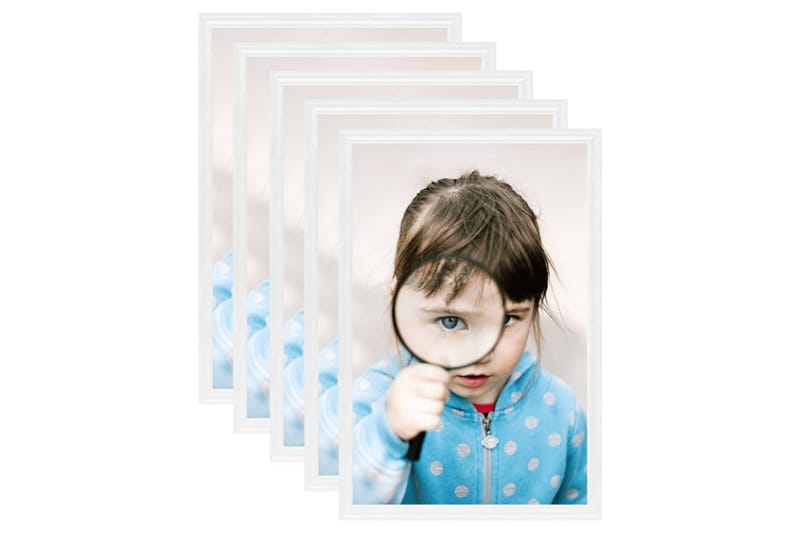 Fotoramar 5 st för vägg eller bord vit 21x29,7 cm MDF - Vit - Inredning - Väggdekor - Ramar