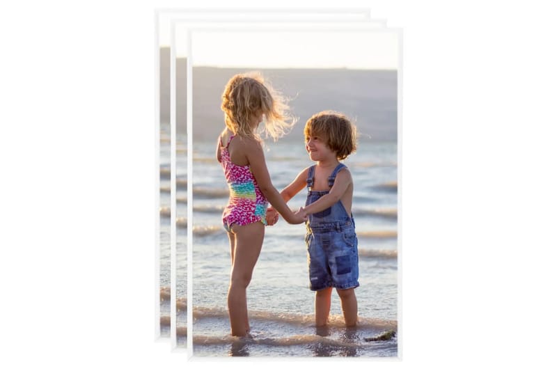Fotoramar 3 st för vägg eller bord vit 10x15 cm MDF - Vit - Inredning - Väggdekor - Ramar