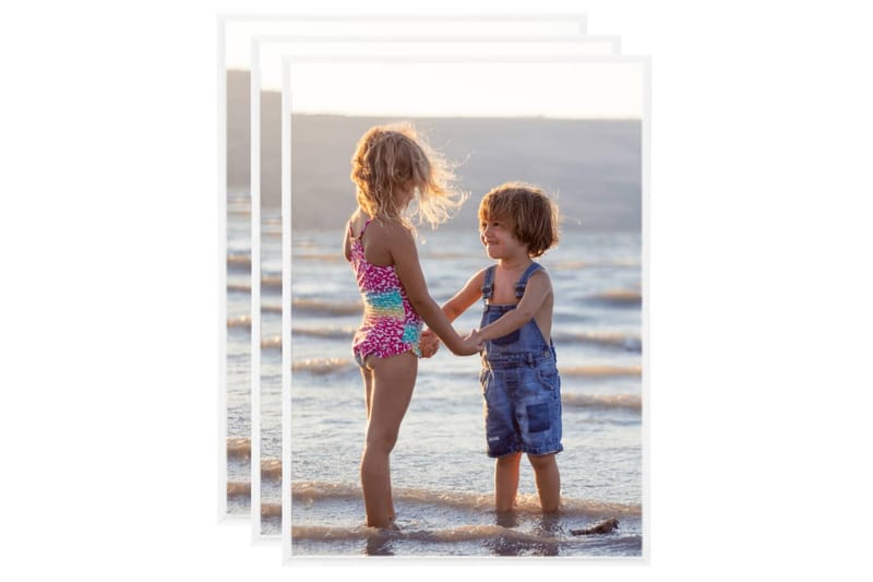 Fotoramar 3 st för vägg eller bord vit 15x21 cm MDF - Vit - Inredning - Väggdekor - Ramar