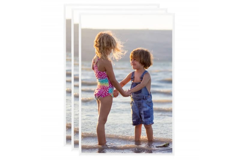 Fotoramar 3 st för vägg eller bord vit 70x90 cm MDF - Vit - Inredning - Väggdekor - Ramar