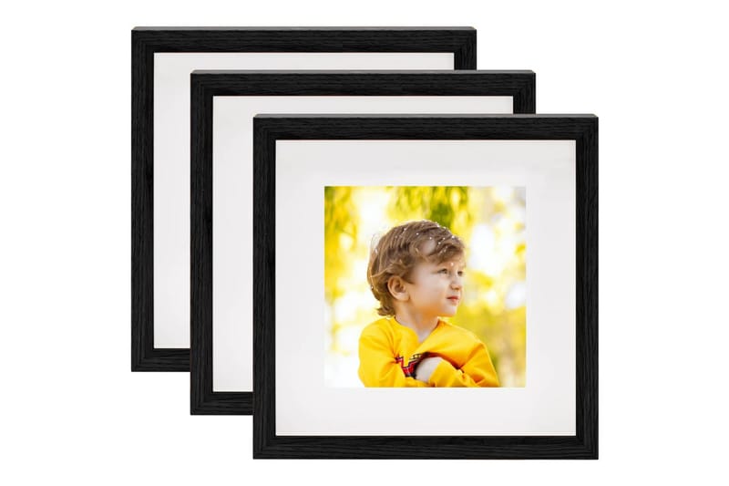 Fotoramar 3D 3 st svart 23x23 cm för 13x13 cm foto - Svart - Inredning - Väggdekor - Ramar