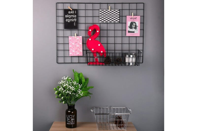 Decorative Metal Wall Accessory 16x38 - Svart - Förvaring - Småförvaring - Förvaringskorgar - Trådkorg
