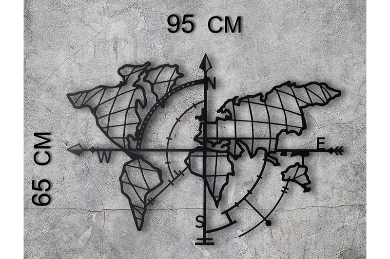 Decorative Metal Wall Accessory 65x95 - Svart 2 - Inredning - Väggdekor - Skylt - Plåtskyltar