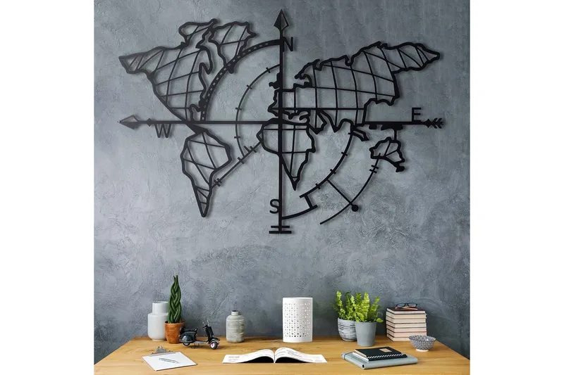 Decorative Metal Wall Accessory 65x95 - Svart - Inredning - Väggdekor - Skylt - Plåtskyltar