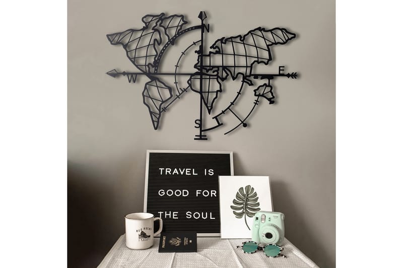 Decorative Metal Wall Accessory 65x95 - Svart - Inredning - Väggdekor - Skylt - Plåtskyltar