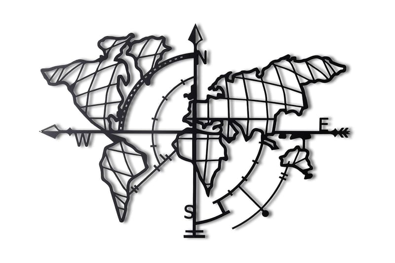 Decorative Metal Wall Accessory 65x95 - Svart - Inredning - Väggdekor - Skylt - Plåtskyltar