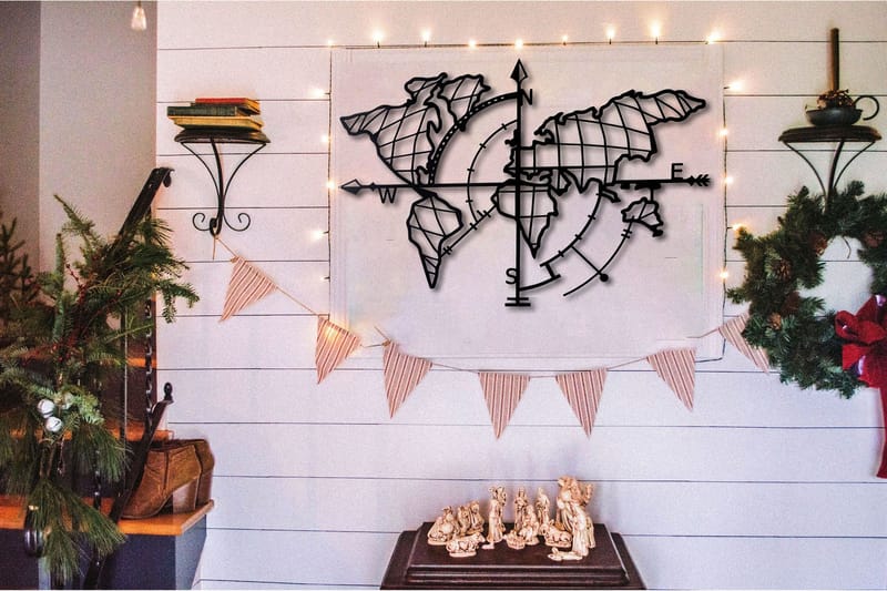 Decorative Metal Wall Accessory 65x95 - Svart - Inredning - Väggdekor - Skylt - Plåtskyltar