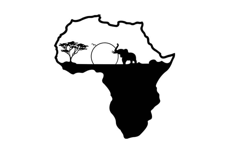 African 1 Väggdekor - Svart - Inredning - Väggdekor - Skylt - Plåtskyltar