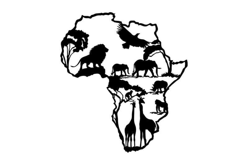 African 2 Väggdekor - Svart - Inredning - Väggdekor - Skylt - Plåtskyltar