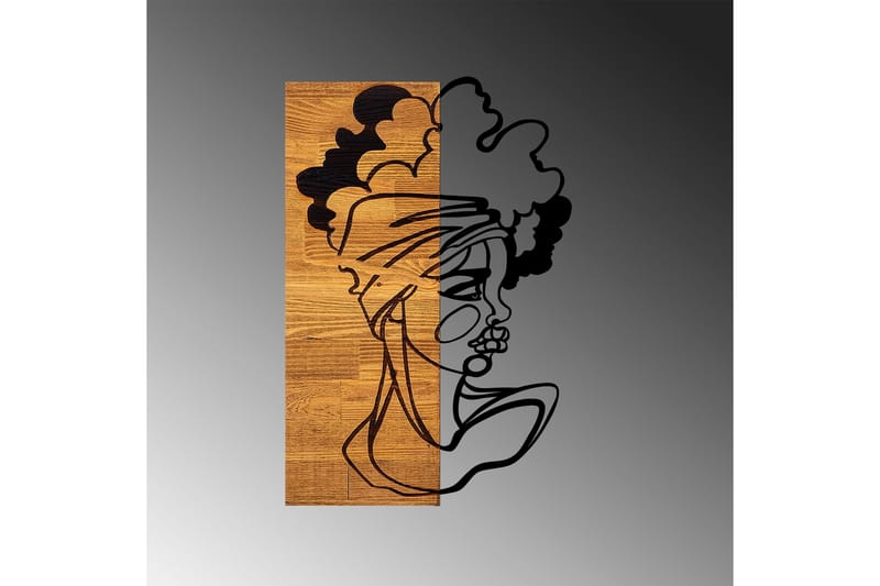 African Woman 3 Väggdekor - Svart/Ljus Valnöt - Inredning - Väggdekor - Skylt - Plåtskyltar
