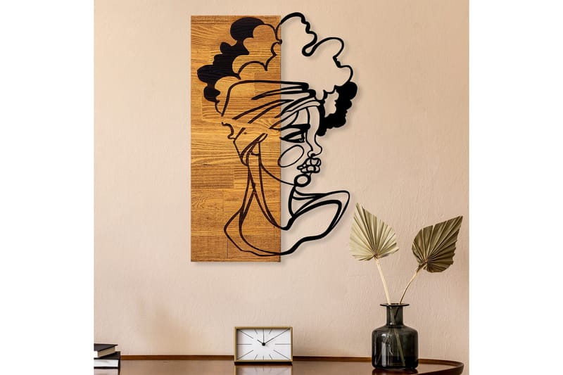 African Woman 3 Väggdekor - Svart/Ljus Valnöt - Inredning - Väggdekor - Skylt - Plåtskyltar
