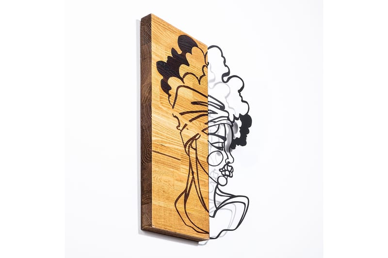 African Woman 3 Väggdekor - Svart/Ljus Valnöt - Inredning - Väggdekor - Skylt - Plåtskyltar
